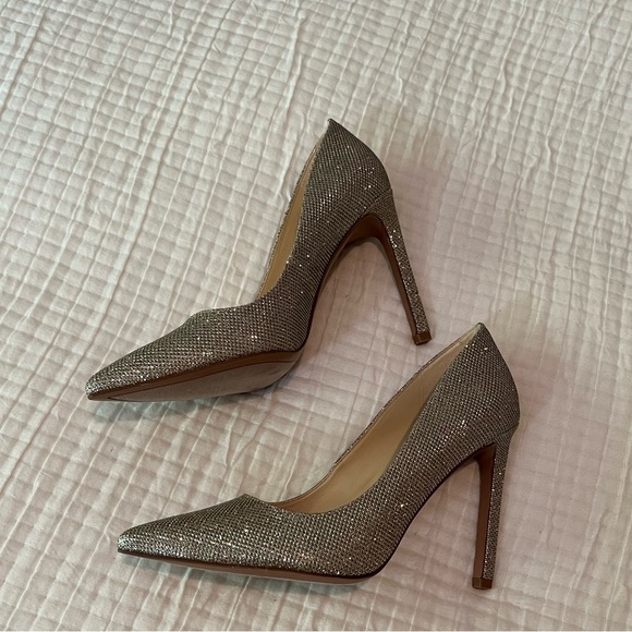 Nine West Gold Glitter Heels - Picture 2 of 6